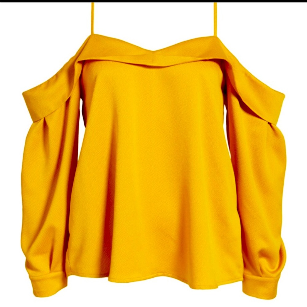 Keith off the shoulder gold top